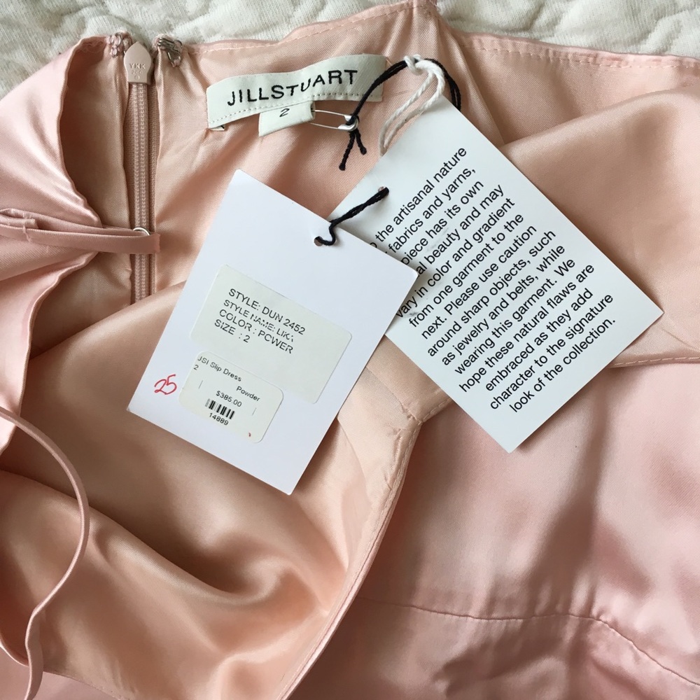 Jill Stuart Pink Satin Blush Slip Dress Strap 2 - Picture 4 of 5